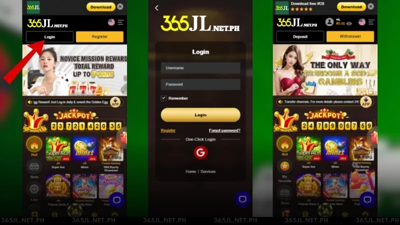 365JL Login Form