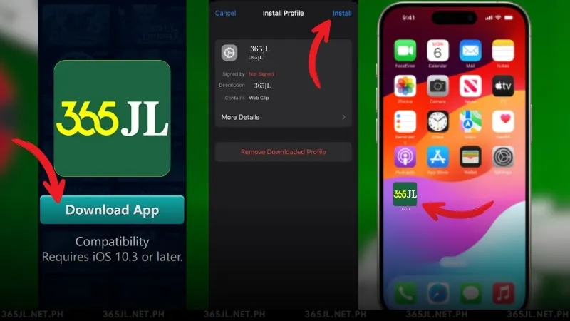 Install 365JL App iOS